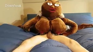 Long version 25min. plush sex doll with mega tits gets railed good
